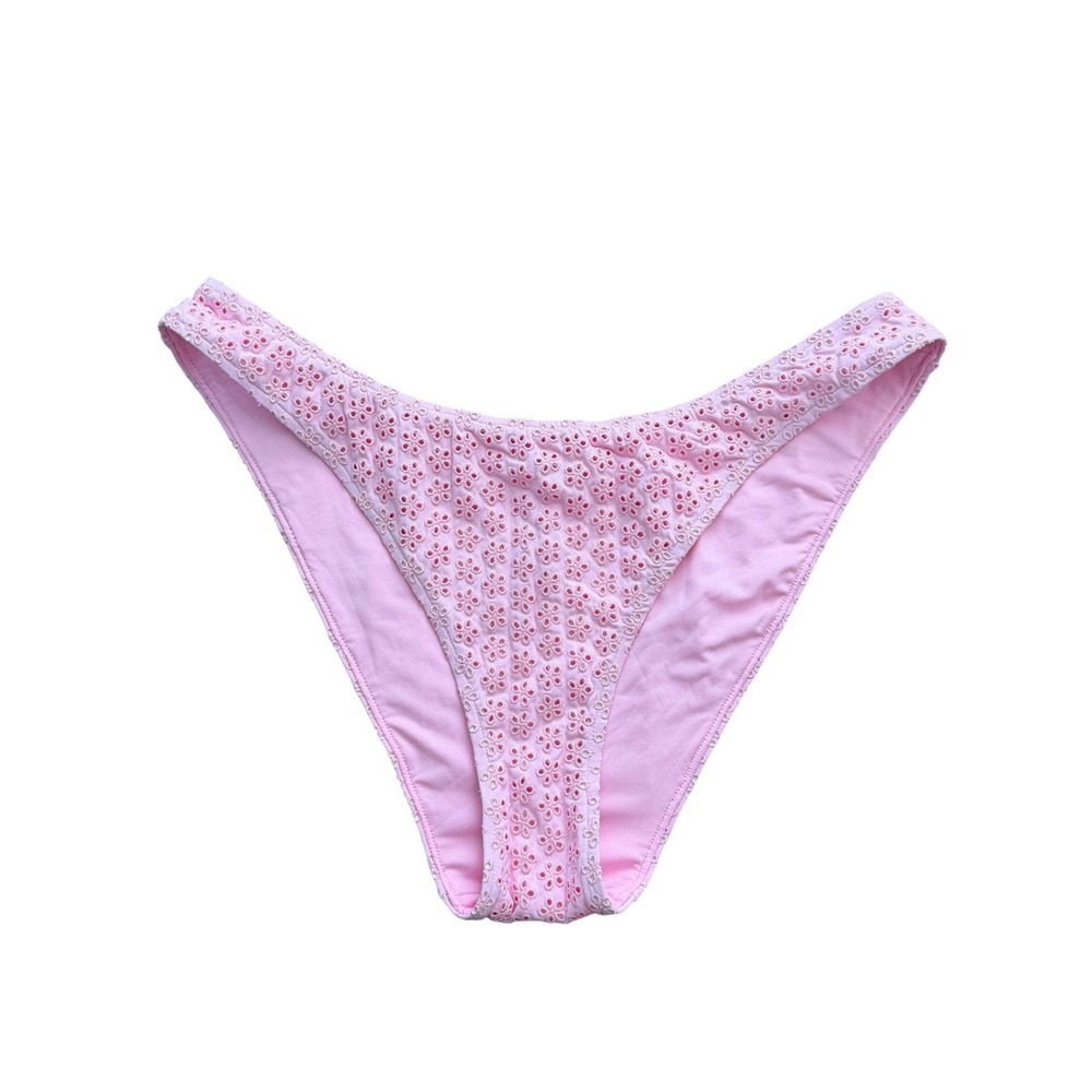 Victorias Secret PINK Frankies Bikinis Eyelet Lace Bikini Bottom XXL Pink H1-316